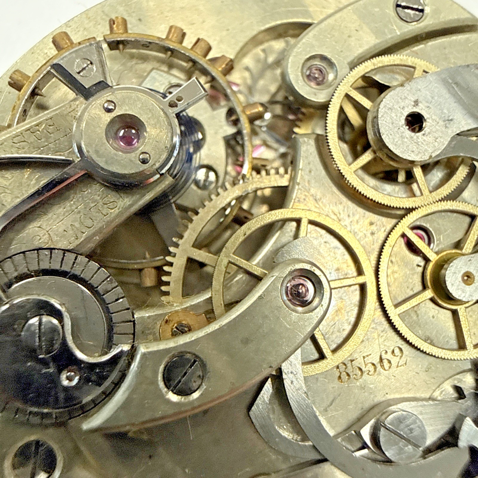 Agassiz Antique 43mm Chronograph Hunter Pocket Watch Movement Swiss Made