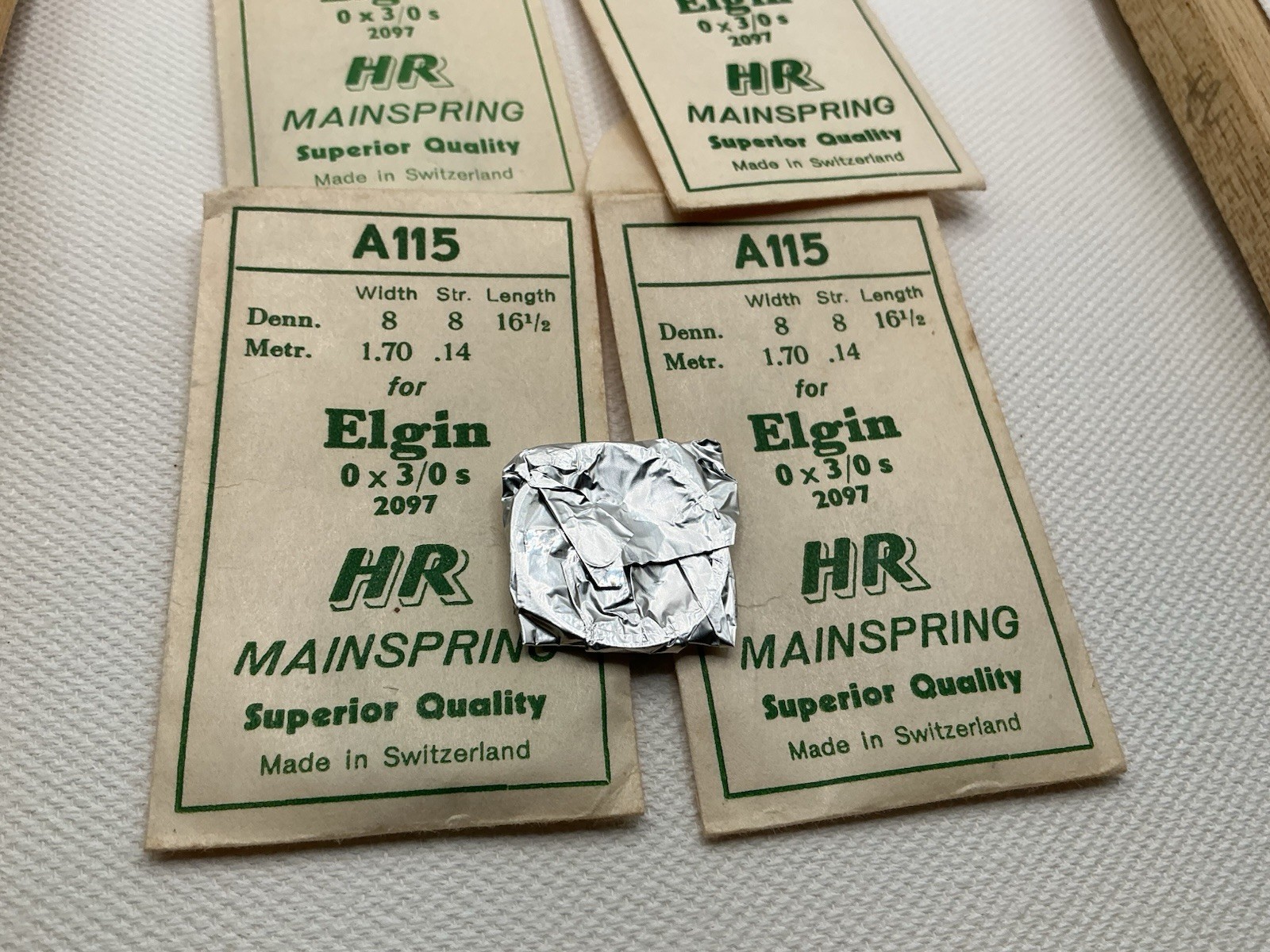 Vintage Elgin 3/0 & 0 Size HR Nos Mainsprings (4) See Pics