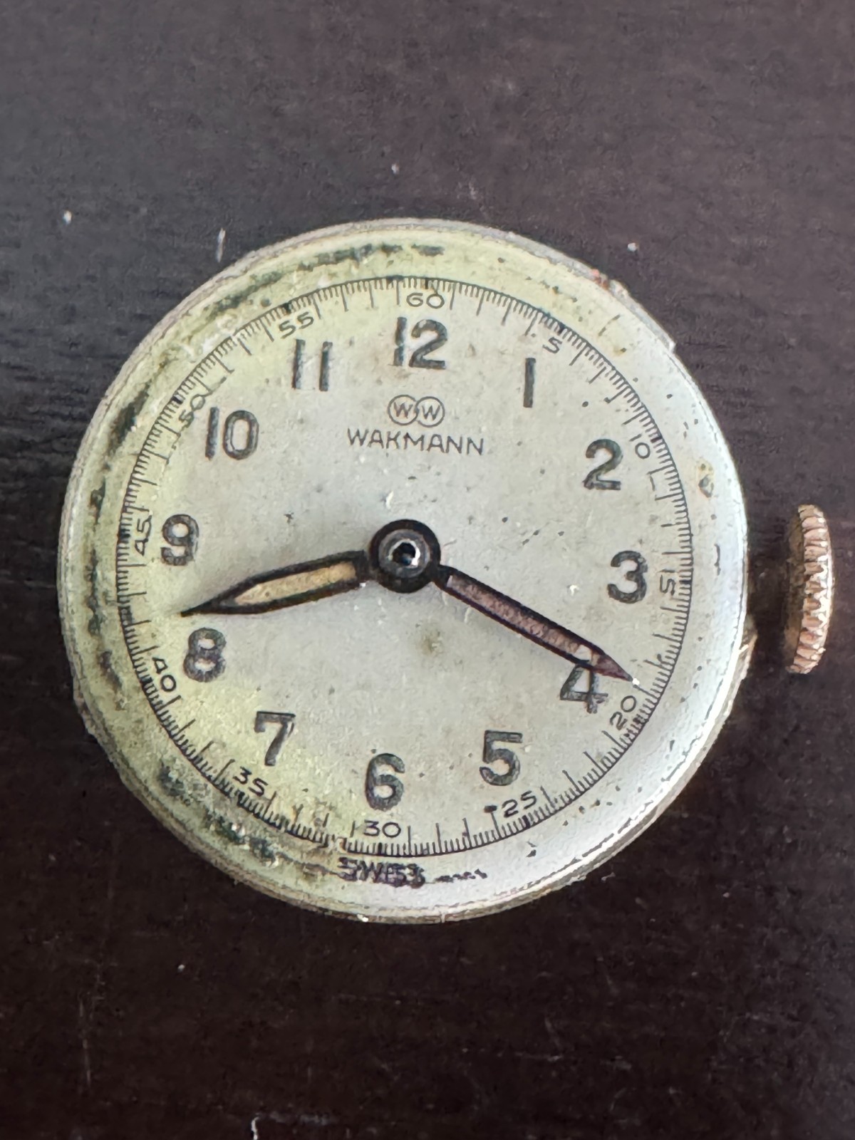 VINTAGE UNISEX 19.55MM WAKMANN WRISTWATCH MOVEMENT RUNS 17 JEWEL