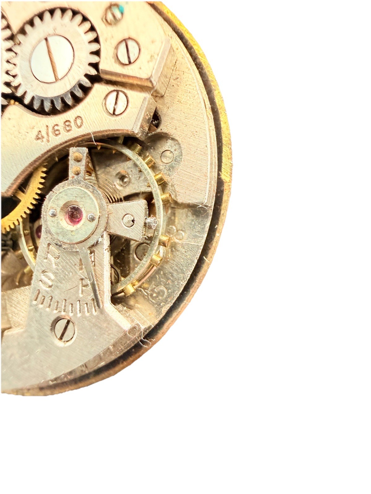 Vintage Rotary 17J Swiss Watch Movement Cal 4/680 Dial Hands Parts Repair
