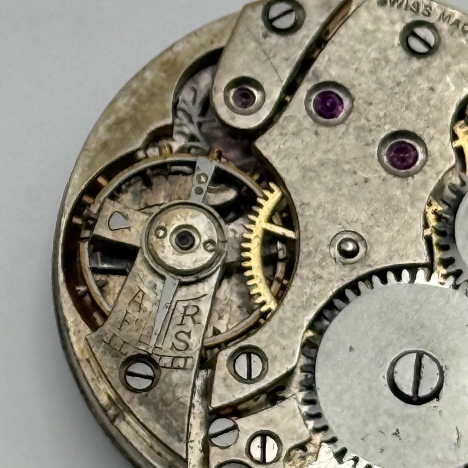 Unidentified Watch Movement Swiss Sub Seconds Manual Wind Parts Repair 24.7mm