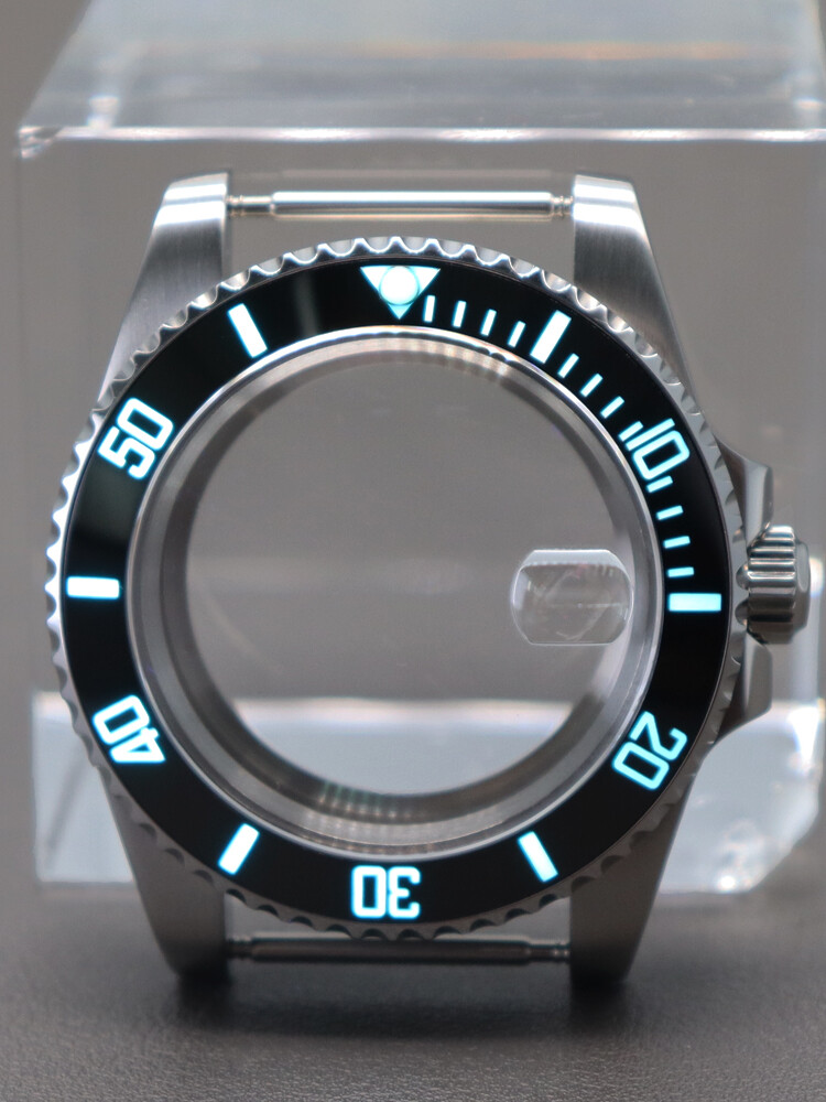 40mm Watch Case 3C Luminous Ceramic Bezel insert Sapphire For Nh35 nh38 Eta2824
