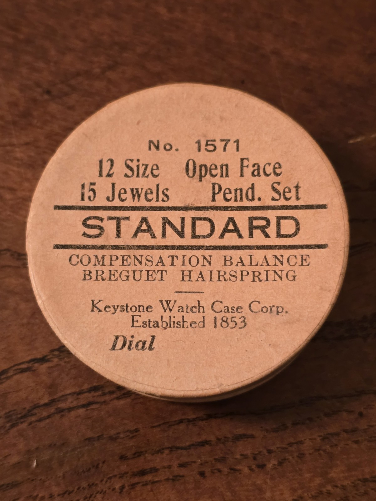 VINTAGE NEW YORK STANDARD WATCH CO. POCKET WATCH MOVEMENT