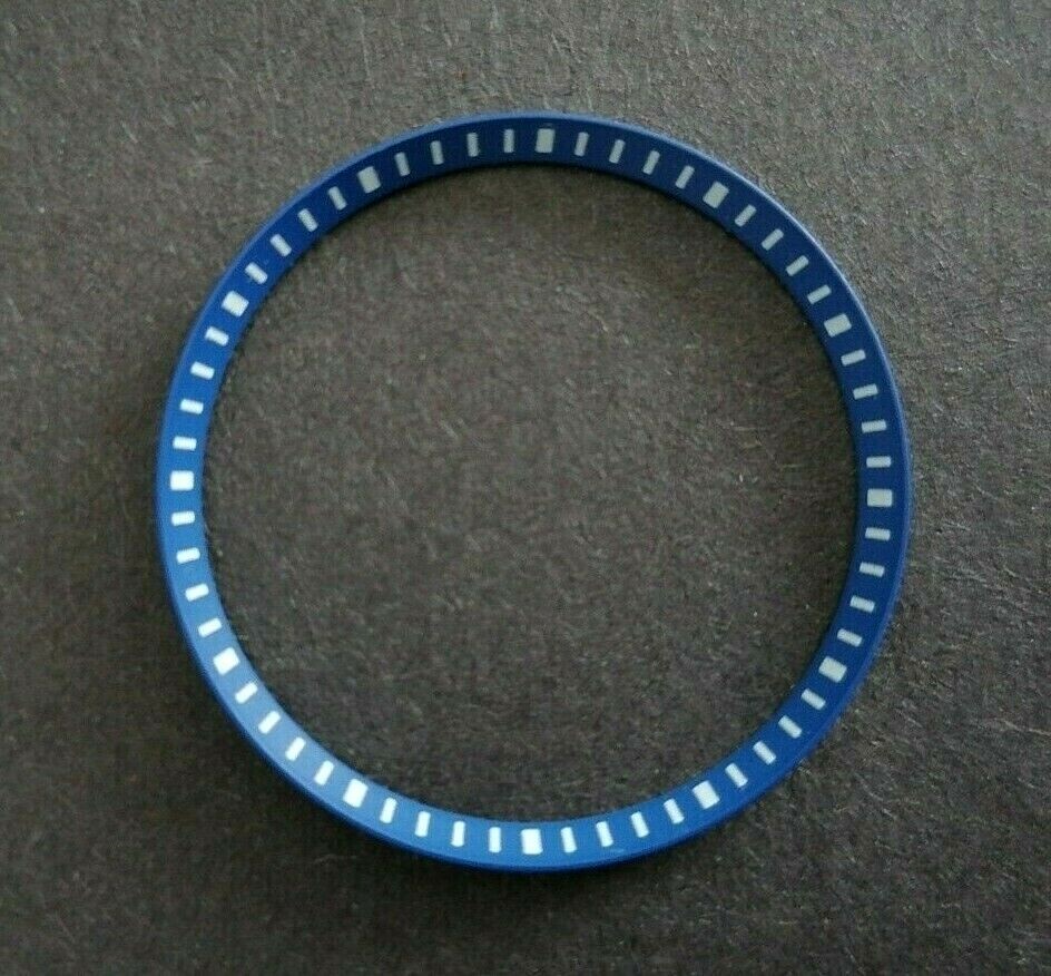 🔵 SALE BLUE BRASS METAL CHAPTER RING MINUTE TRACK FOR SEIKO SKX007 DIVER WATCH