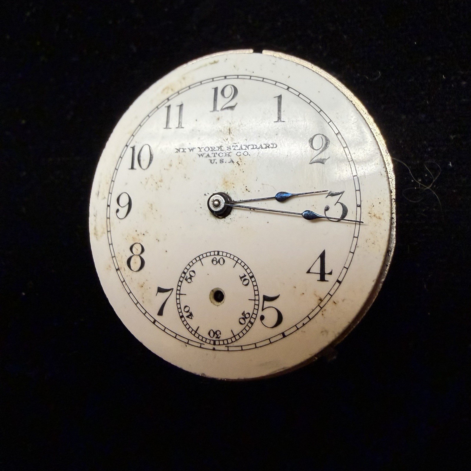 1902 New York Standard Watch Co. Grade: 44 6s 7j Movement & Dial Parts Or Repair