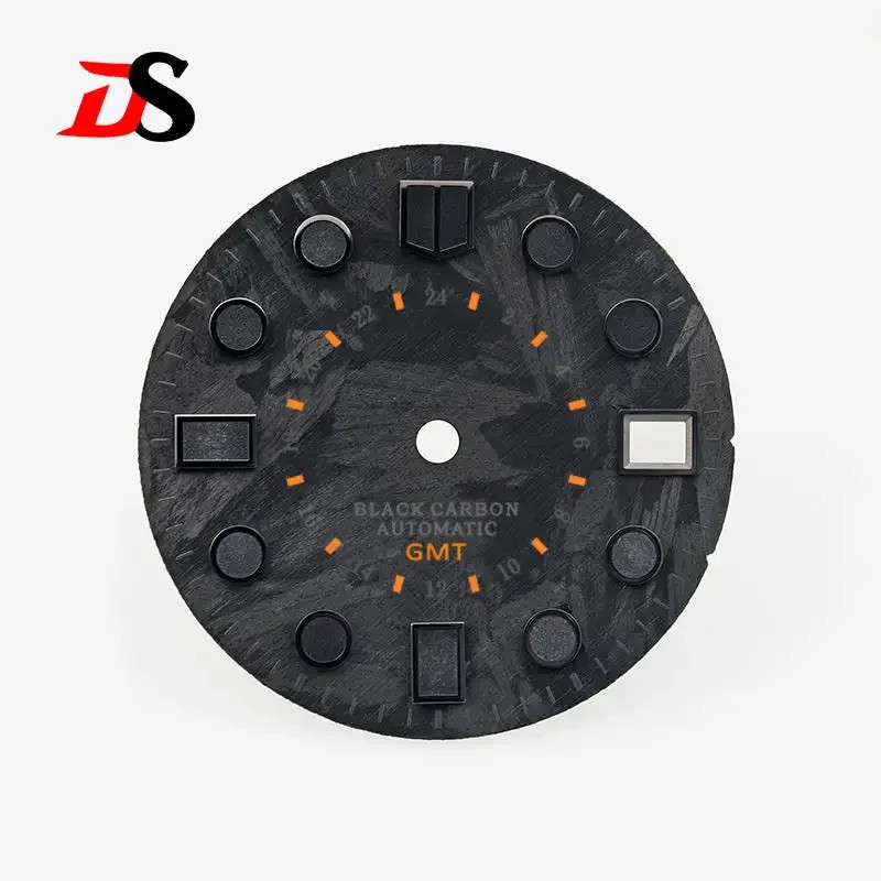 Black MM Carbon Fiber Dial 28.5mm Black Lume NH34 GMT Movement