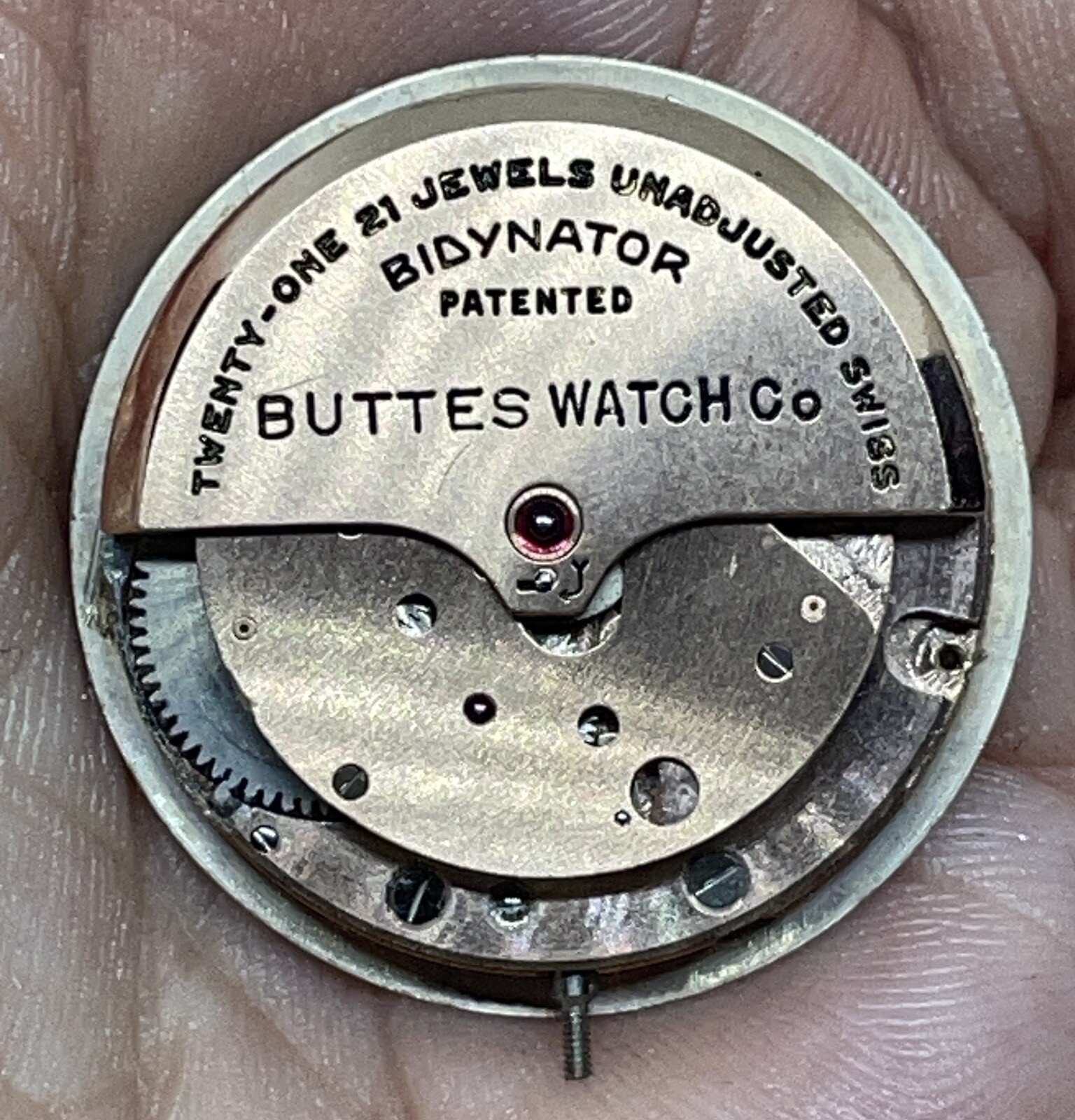 BWC AUTOMATIC MOVEMENT/BUTTES WATCH CO 21 Jewels Incabloc Swiss Runs