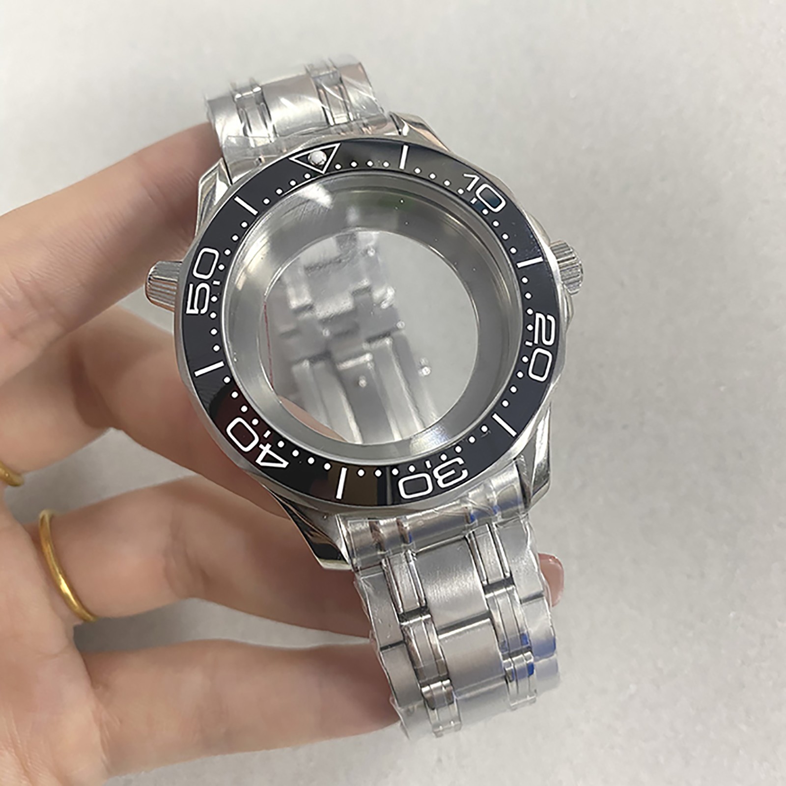 42MM Steel Mineral/Sapphire Glass Watch Case Bezel Strap for NH35/NH36 Movement