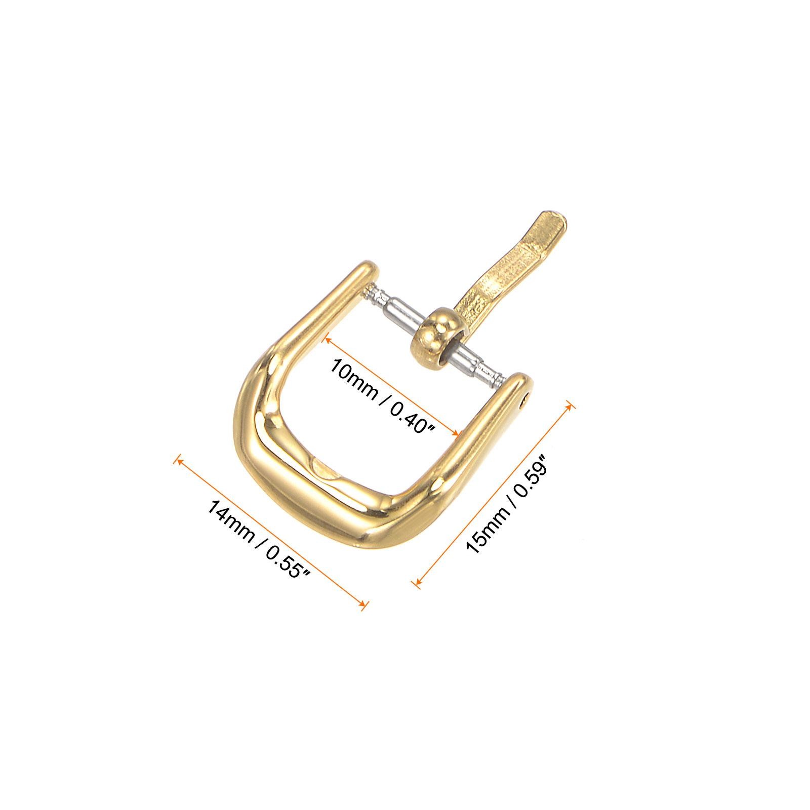 Buckle strap watch, 316 polished stainless steel, gold shades for 10mm
