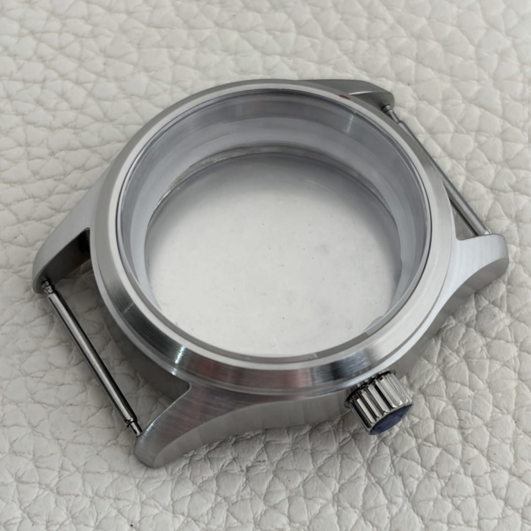 36mm Silver Pilot Sapphire Glass Automatic Watch Case Fit ETA 2824 Movement