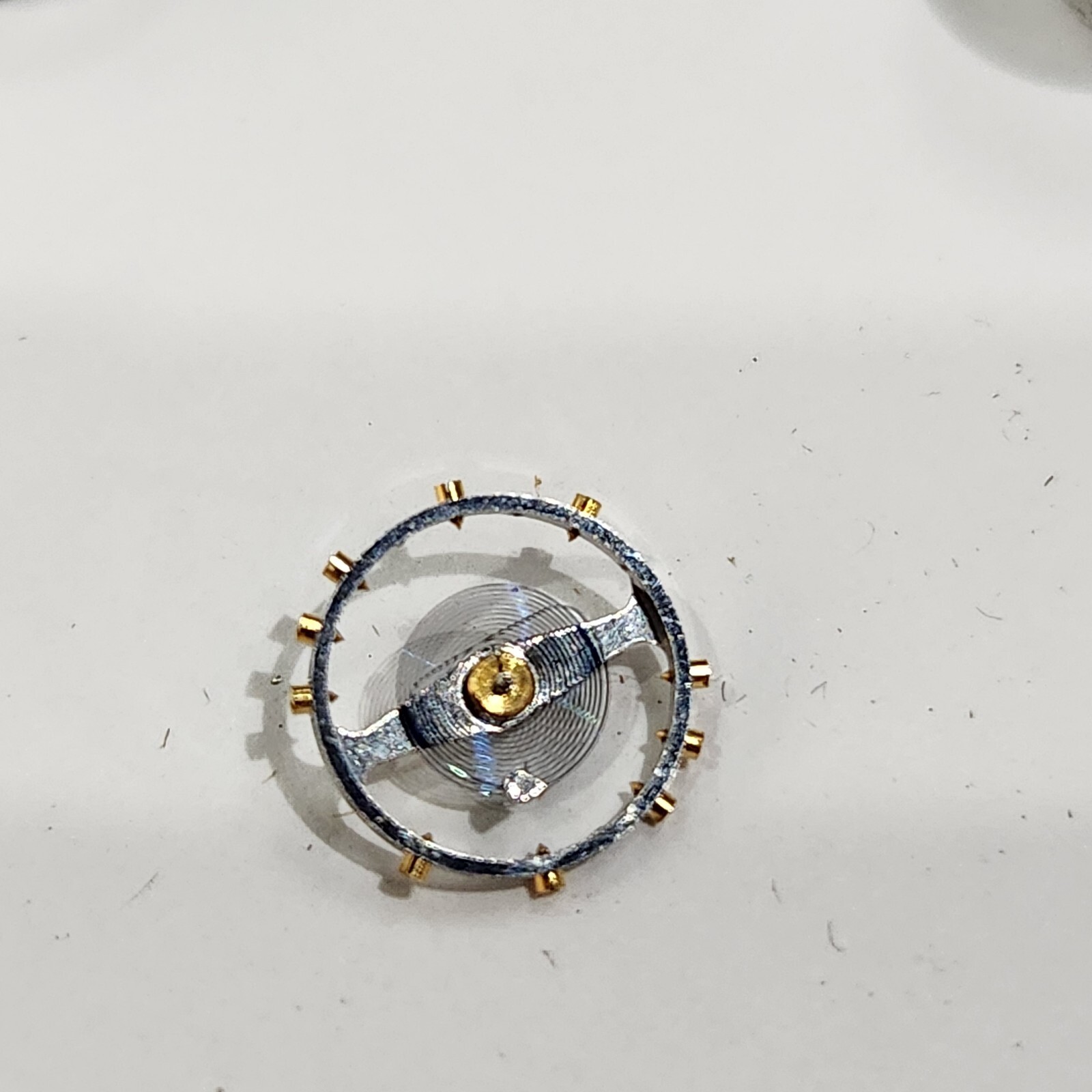 Elgin Watch Balance Wheel And Hairspring NOS In Original Paper And Metal Box