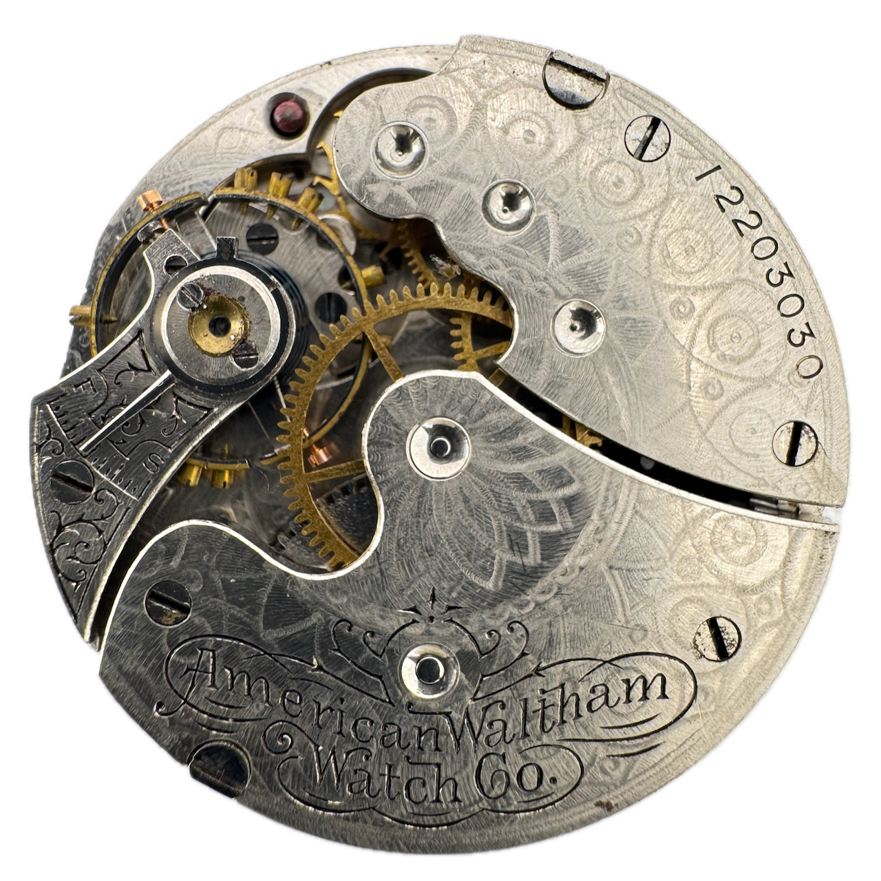 Antique 0s 1901 Waltham 7J Mechanical Hunter Pocket Watch Movement Seaside USA