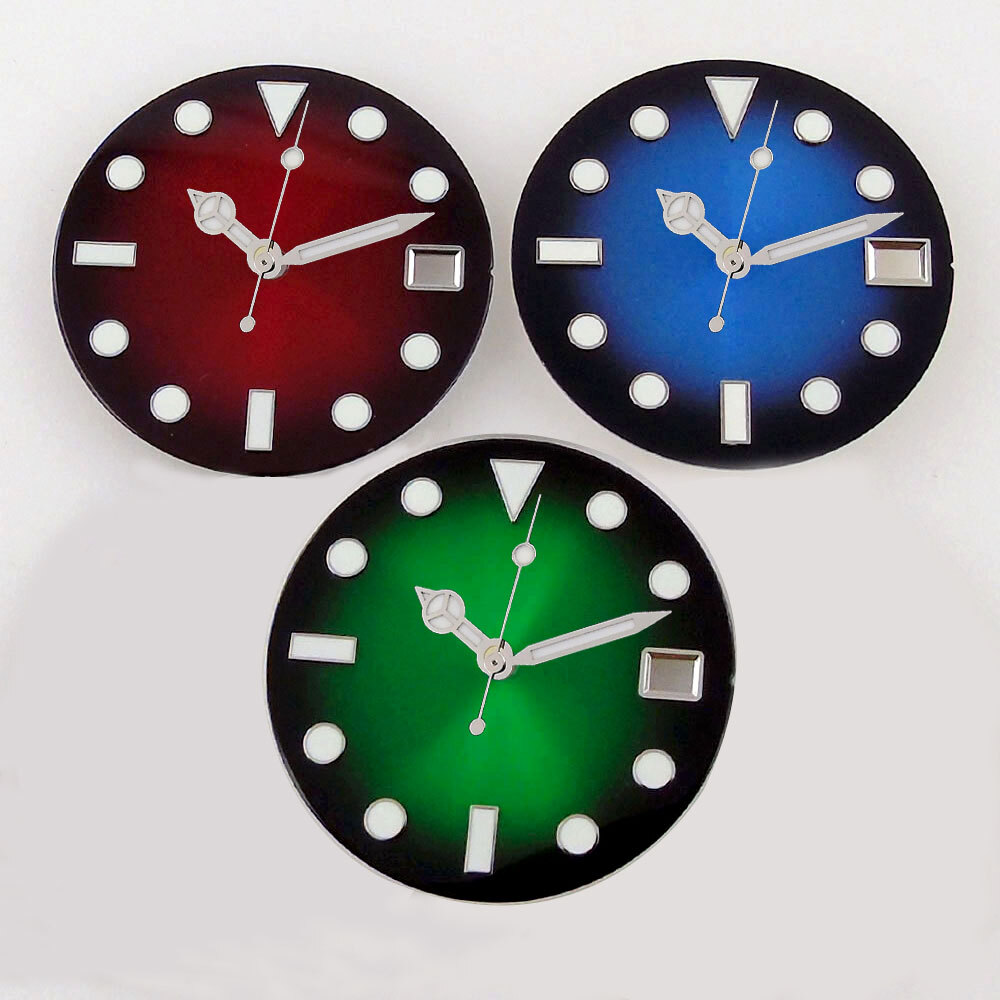Tandorio 29mm Red Green Blue Yellow sterile Watch dial fit NH35 NH36 Movement
