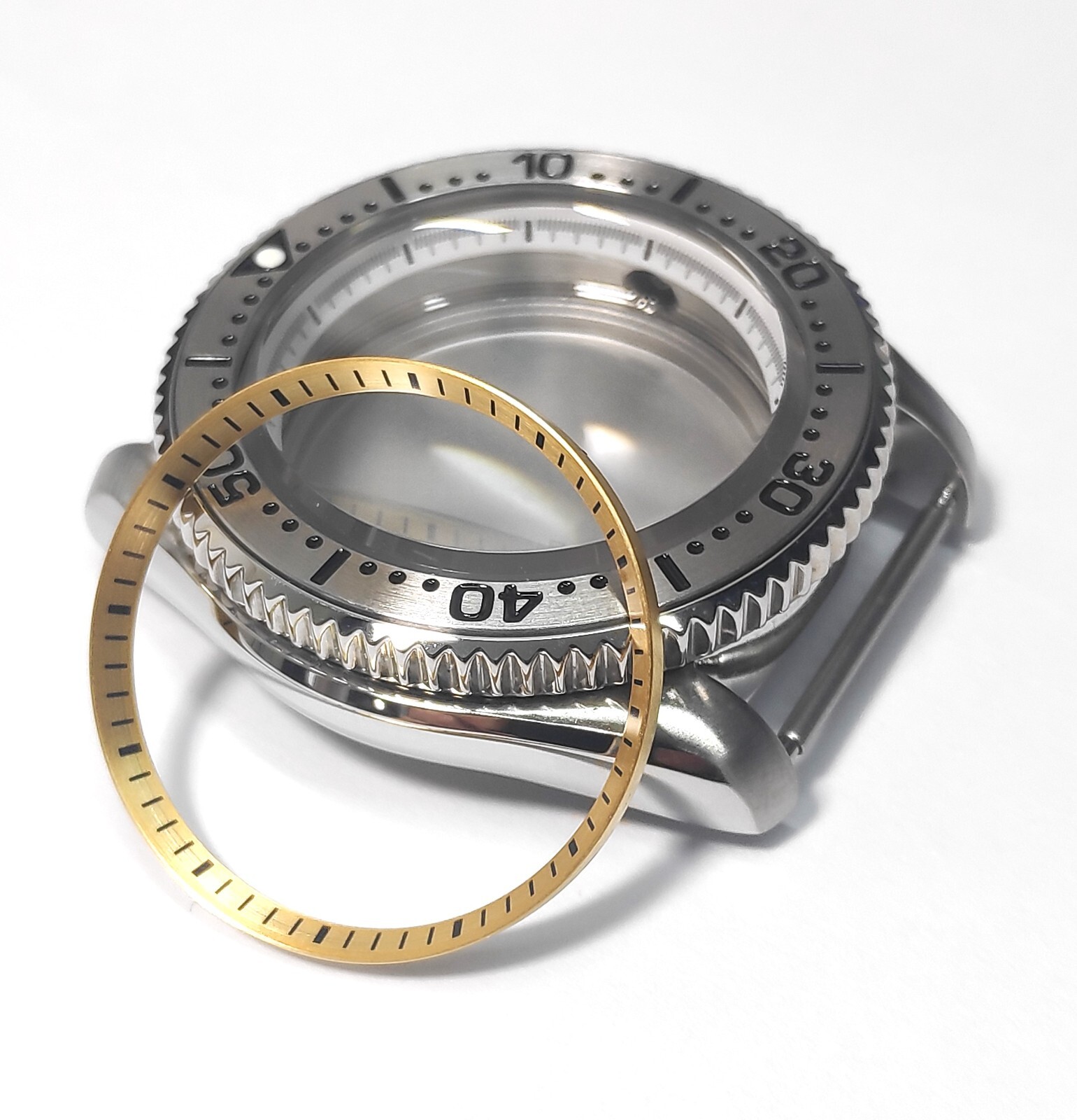 FOR SEIKO SKX SRPD GOLD BRASS CHAPTER RING MOD CUSTOM WATCHES 30.5 NEW