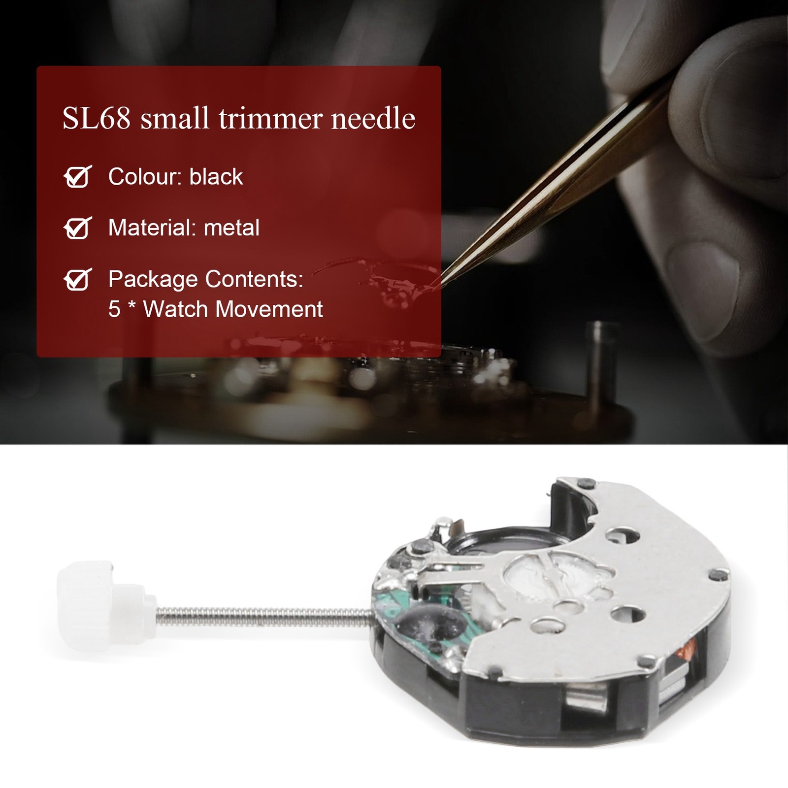 Watch Movement, 5Pcs SL68 Quartz Watch Movement Accessories Repairing7319