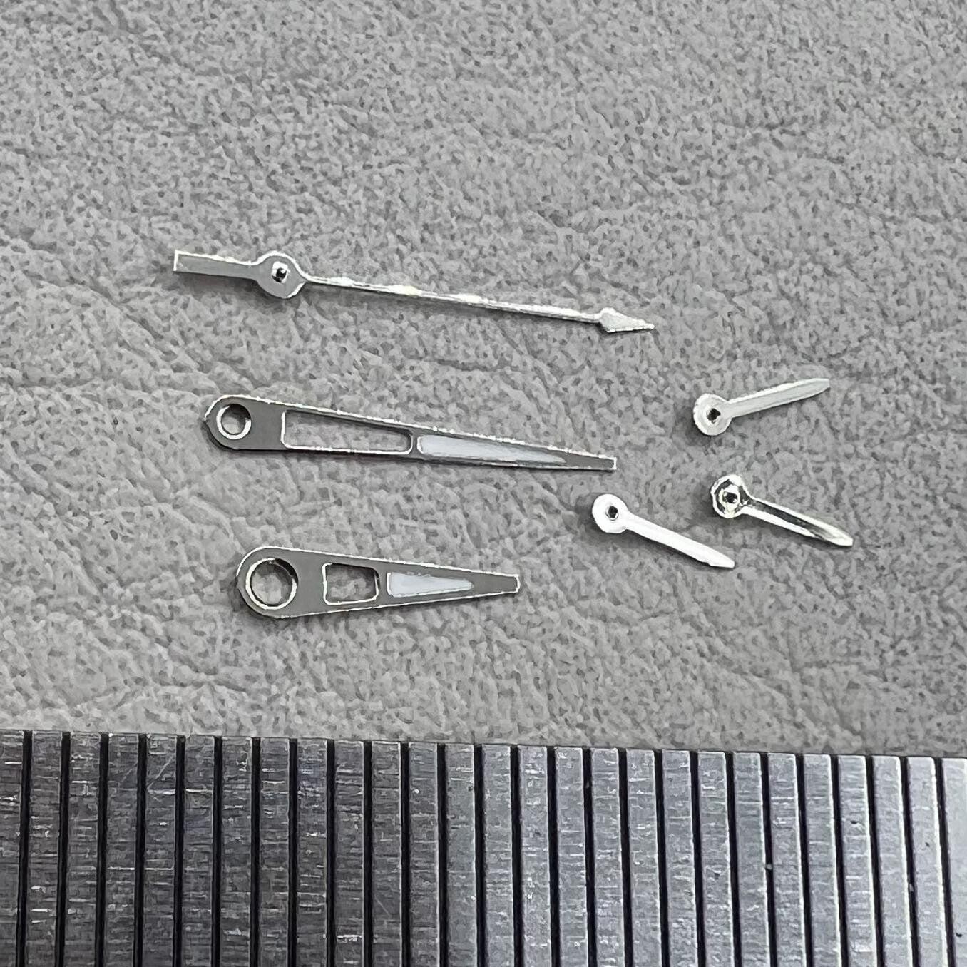2 Sets Pack Silver Trim Green Lume 11mm Pointed Hands Set for VD53 VD54 VD57