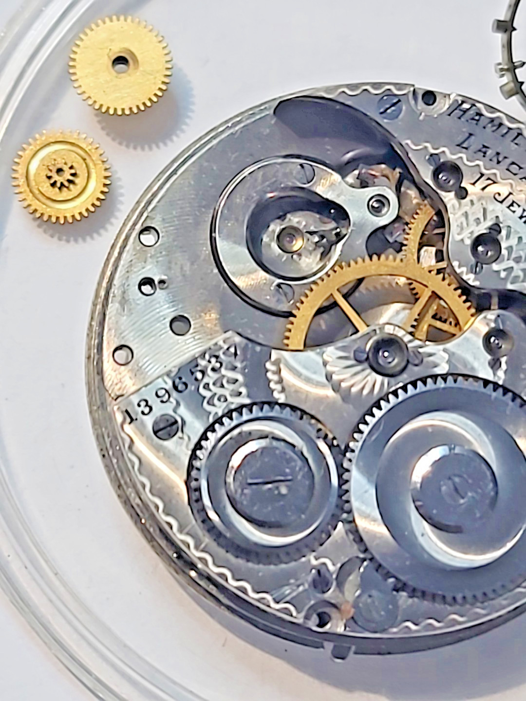 Antique Hamilton Pocket watch movement Grade 974 17 jewel 16 size circa 1918