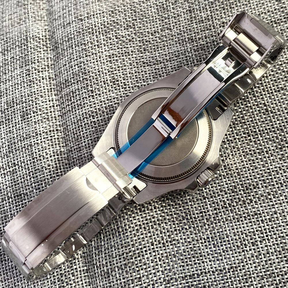 43MM Watch Part Blue Bezel Watch Case Letter Chapter ring Fit NH35 2824 Movement