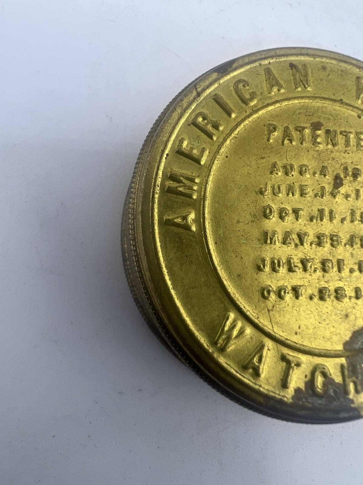 American Waltham Watch Co. Pocket Watch Movement Holder Container Tin Empty