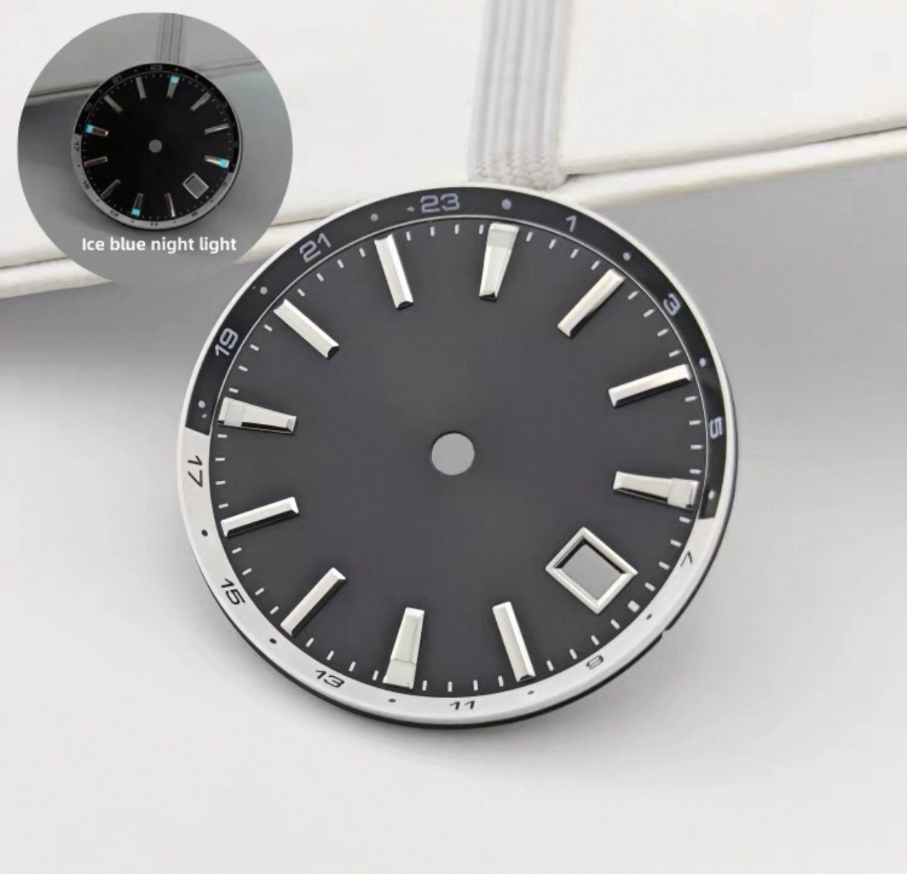 32mm C3 Luminous Diver Watch Dial Blue Gray Black for NH34