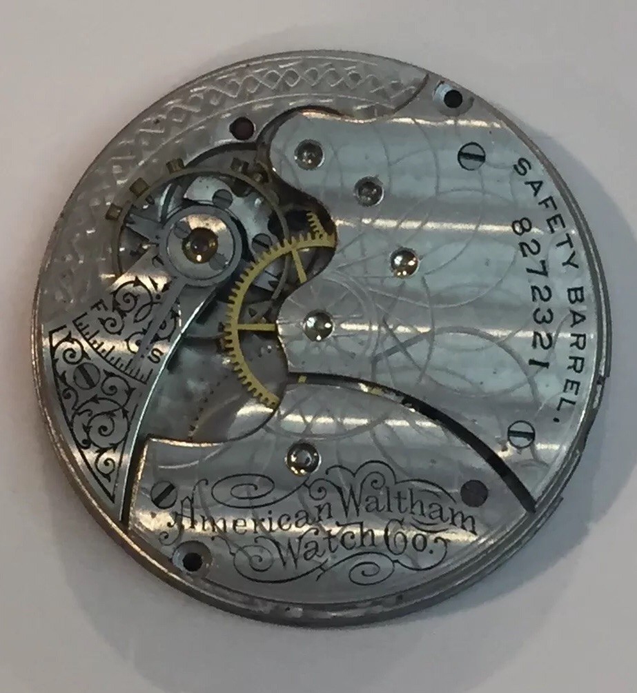 American Waltham Watch Co. Pocket Watch Movement Safety Barrel 8272321 – #HM106