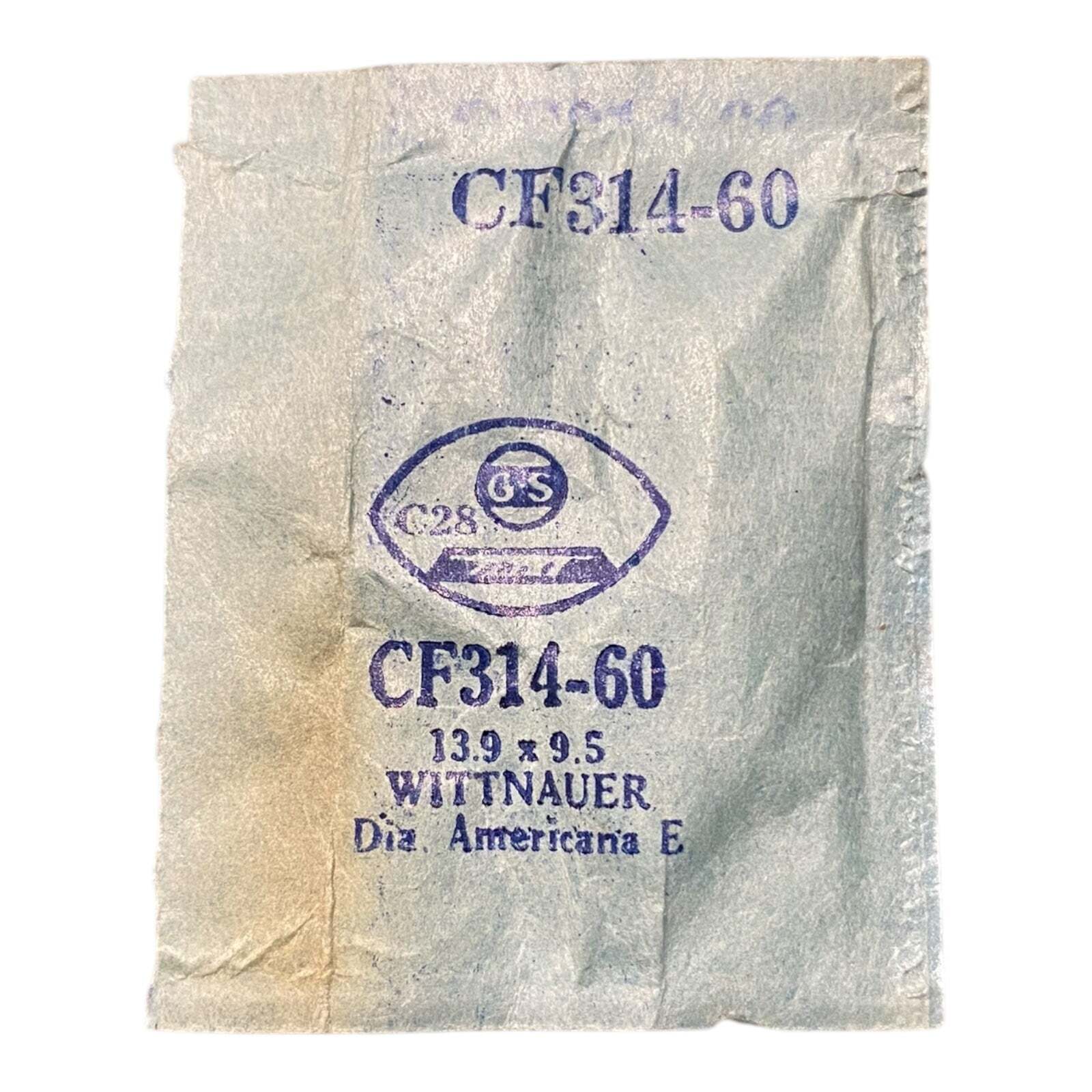 Germanow-Simon Mach (GS) CF314-60 Watch Crystal 13.9×9.5 NOS Part Wittnauer