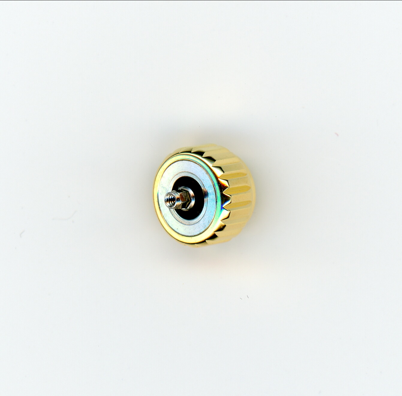 7.2 mm yellow gold in color Breitling Factory Crown Screw Down