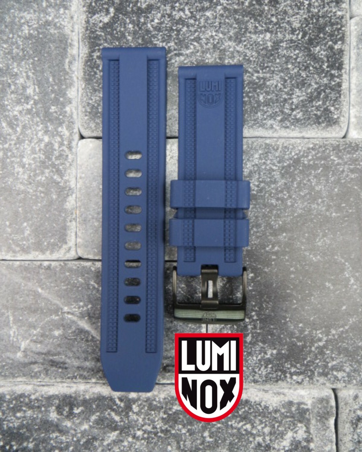 23mm LUMINOX Rubber Strap Diver Watch Band EVO 3050 3950 Navy Seal Blue PVD x1