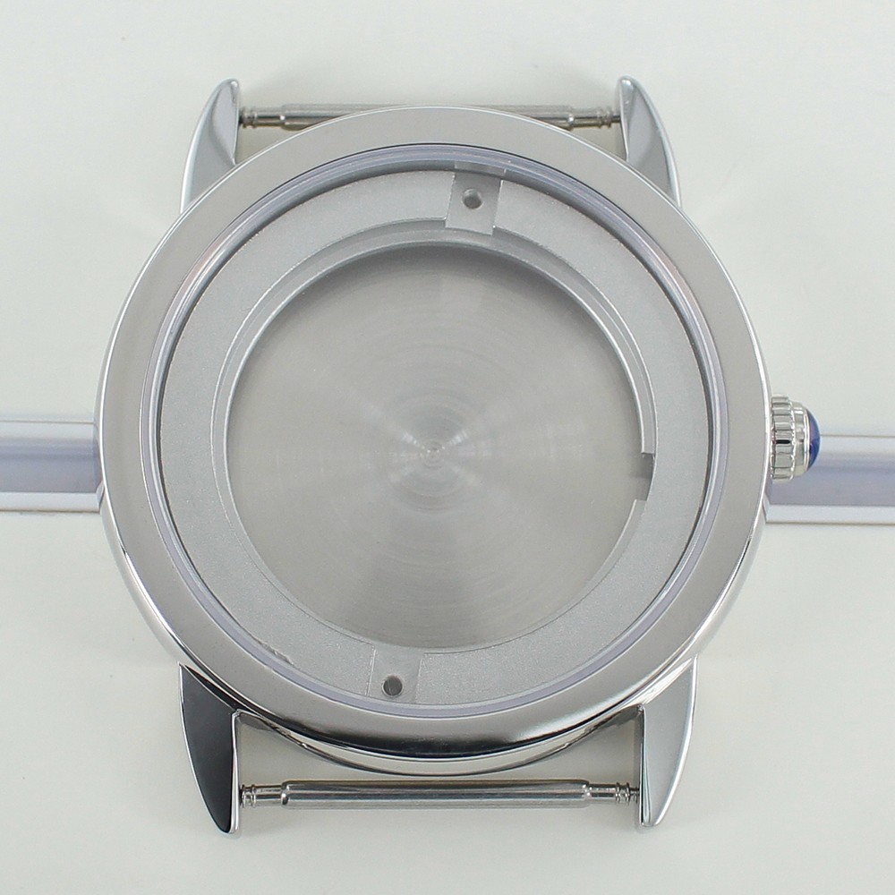 Sapphire 100m Waterproof 42mm Pilot Watch Case Steel Patrimony Mod For ETA 2824