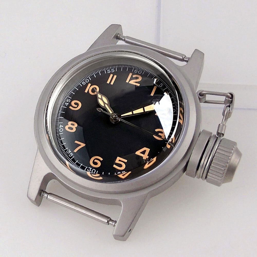 36mm Sandblast Watch Case+Sterile Dial+Hand Sapphire Glass Fit ETA 2824 PT5000