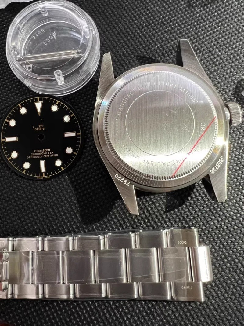 DIY SET for T u D O r 41MM 2824 watch case + dial + hands + Strap Sapphire