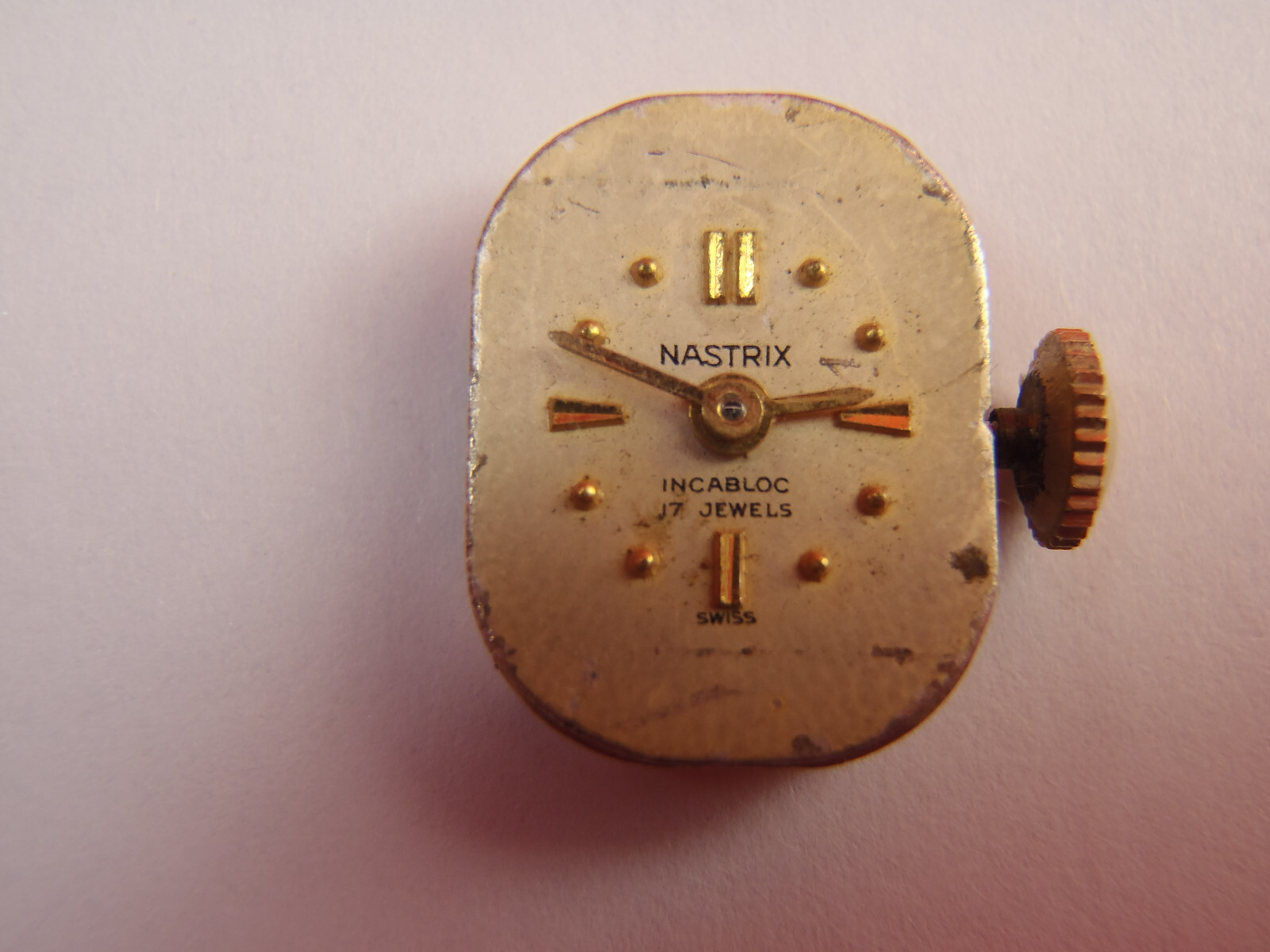 Nastrix HYQ Hilton Watch Co Watch Movement Dial Hands Crown 17J Running