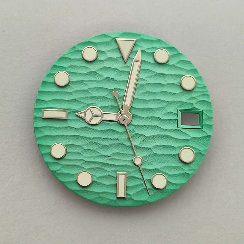 Green Luminous Watch Dial + Watch Hands Accessories for NH35/NH36/4R/7S Movement