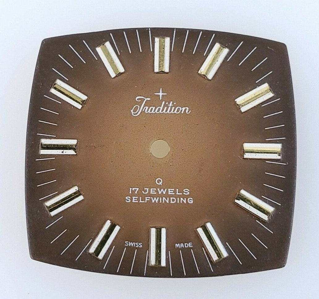 Vintage Tradition 17 Jewels Selfwinding Dial. Brown, Square.