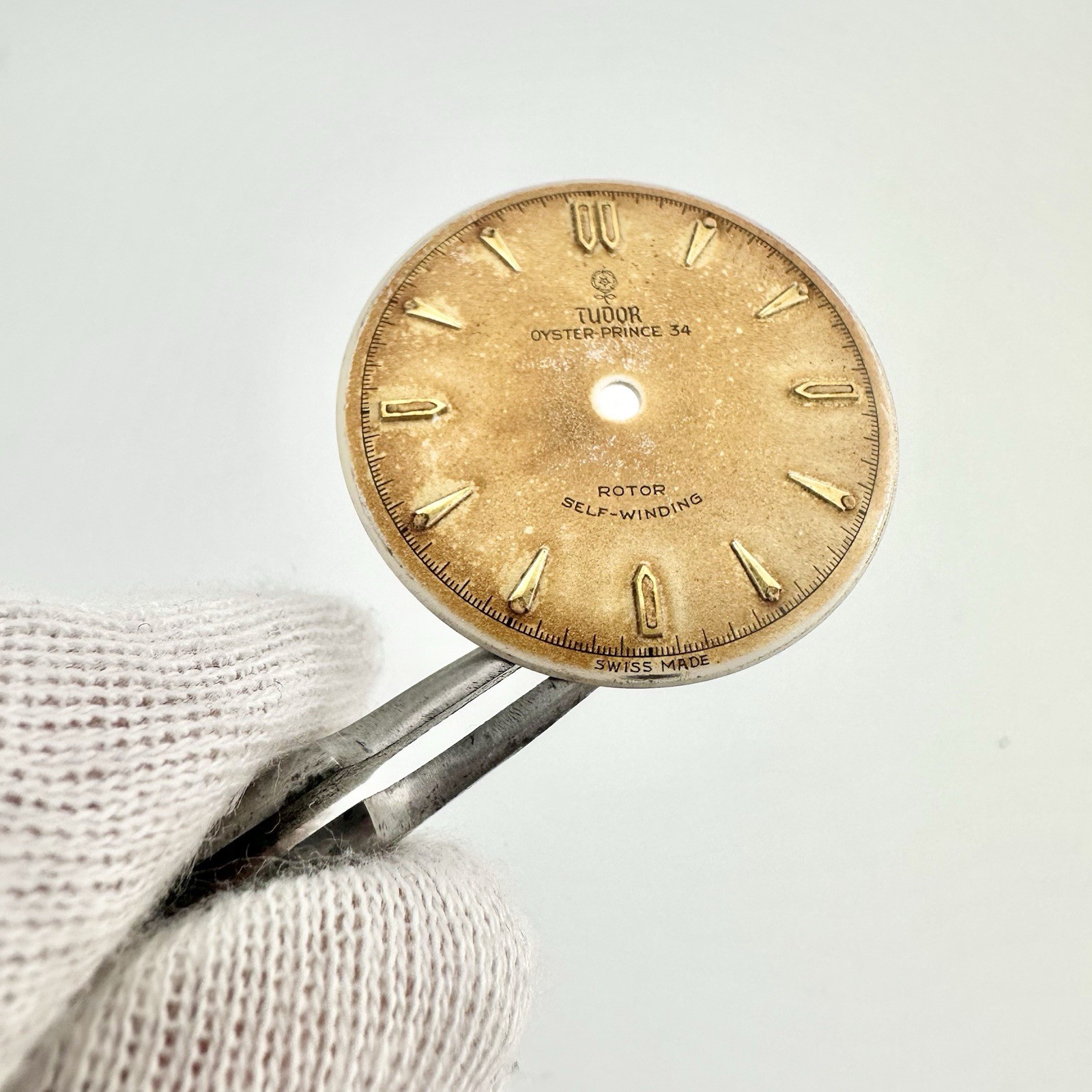RARE 1950s Tudor Rose Tritium Patina Dial Ref. 7909 caliber 390 Oyster Prince