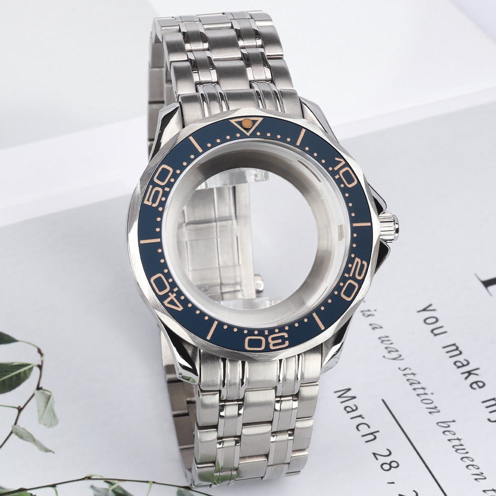 FEIYASHI Sapphire 41mm Diver Watch Case Steel Band 10ATM For Seiko NH35 Movement