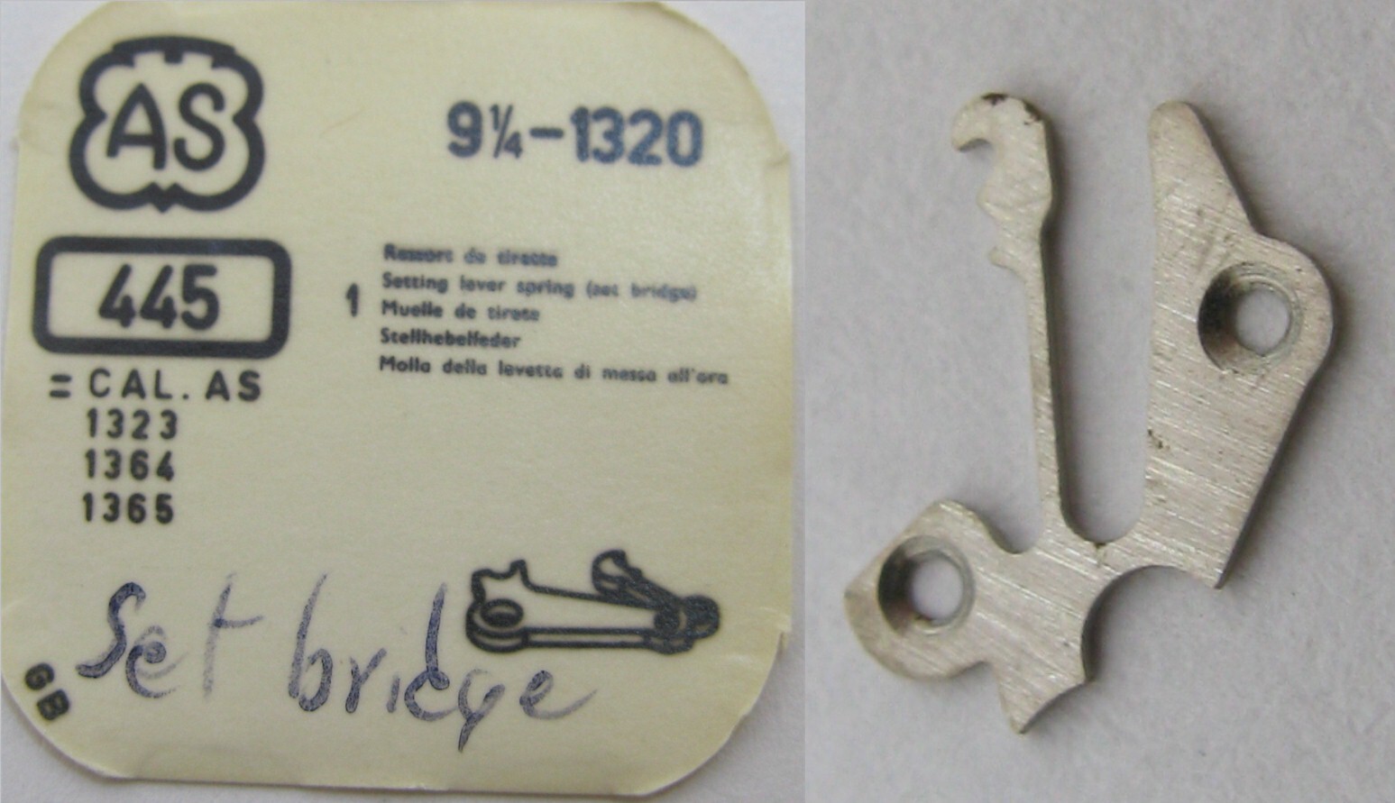 AS 1320 … automatic watch parts setting lever #445