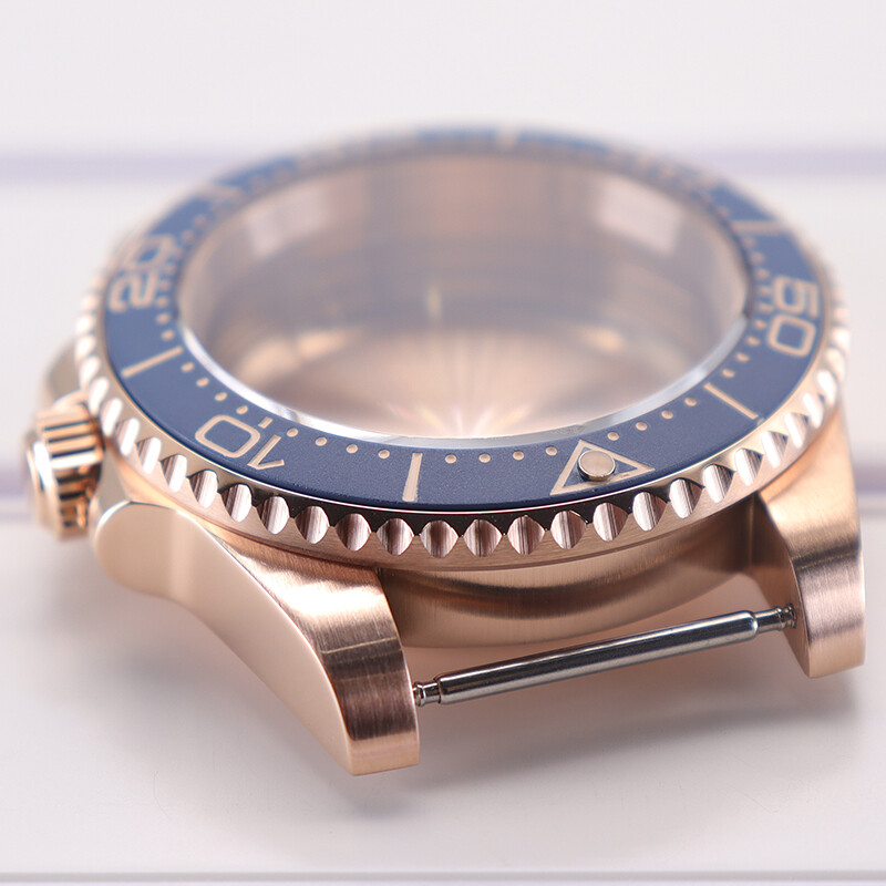 40mm Rose gold Watch Case+ Sapphire Glass Stainless Steel For Seiko Nh35 2824