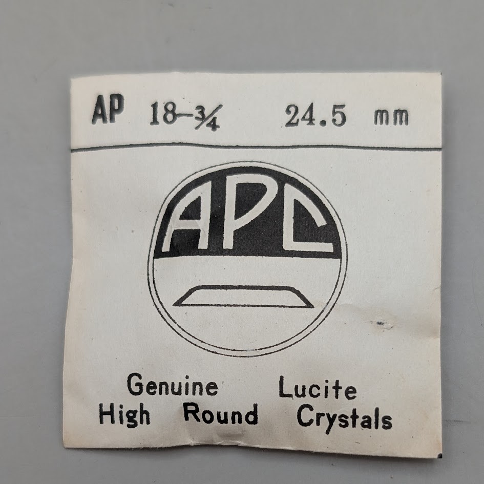 NOS APC 24.5mm High Round Lucite Watch Crystal AP 18-3/4 Made Japan