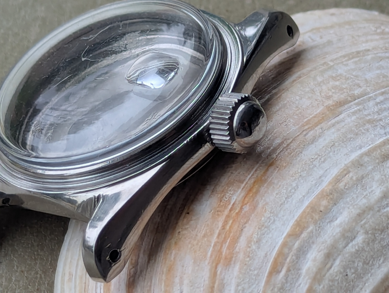 Vintage 1960’s Titus Calypsomatic 7085 ‘Big Crown’ Diver CASE/CROWN/CRYSTAL ONLY