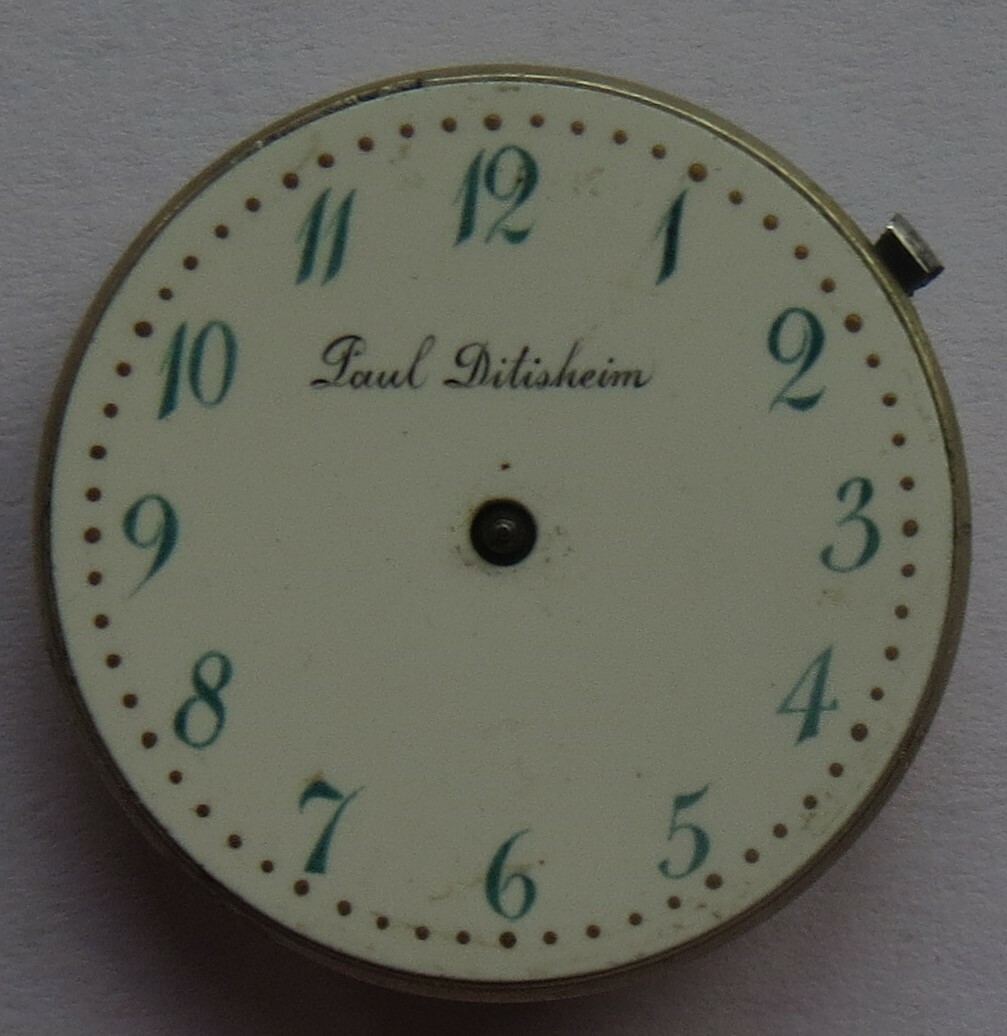 Paul Ditisheim pocket watch movement & enamel dial stem to 3 23,5 mm in diameter