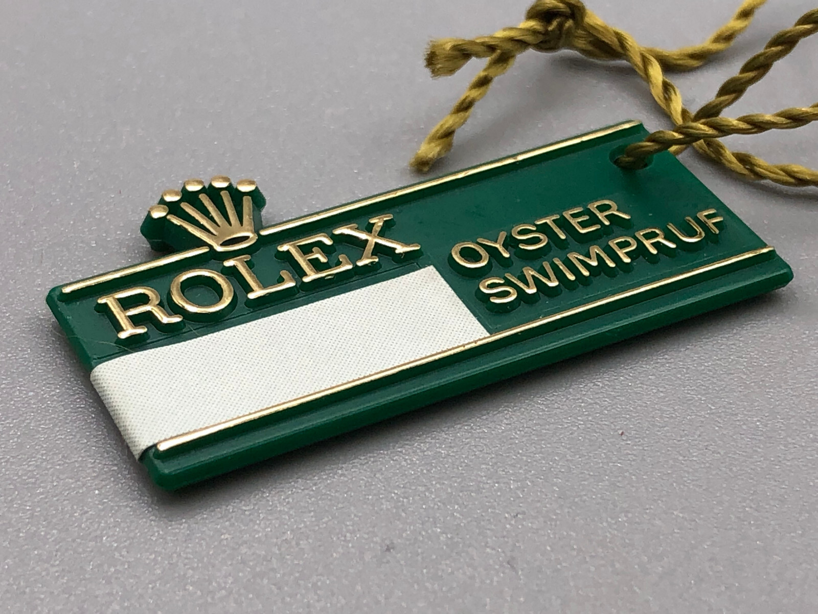 VINTAGE 70s 80s GENUINE BIG CROWN ROLEX OYSTER SWIMPRUF GREEN HANG TAG