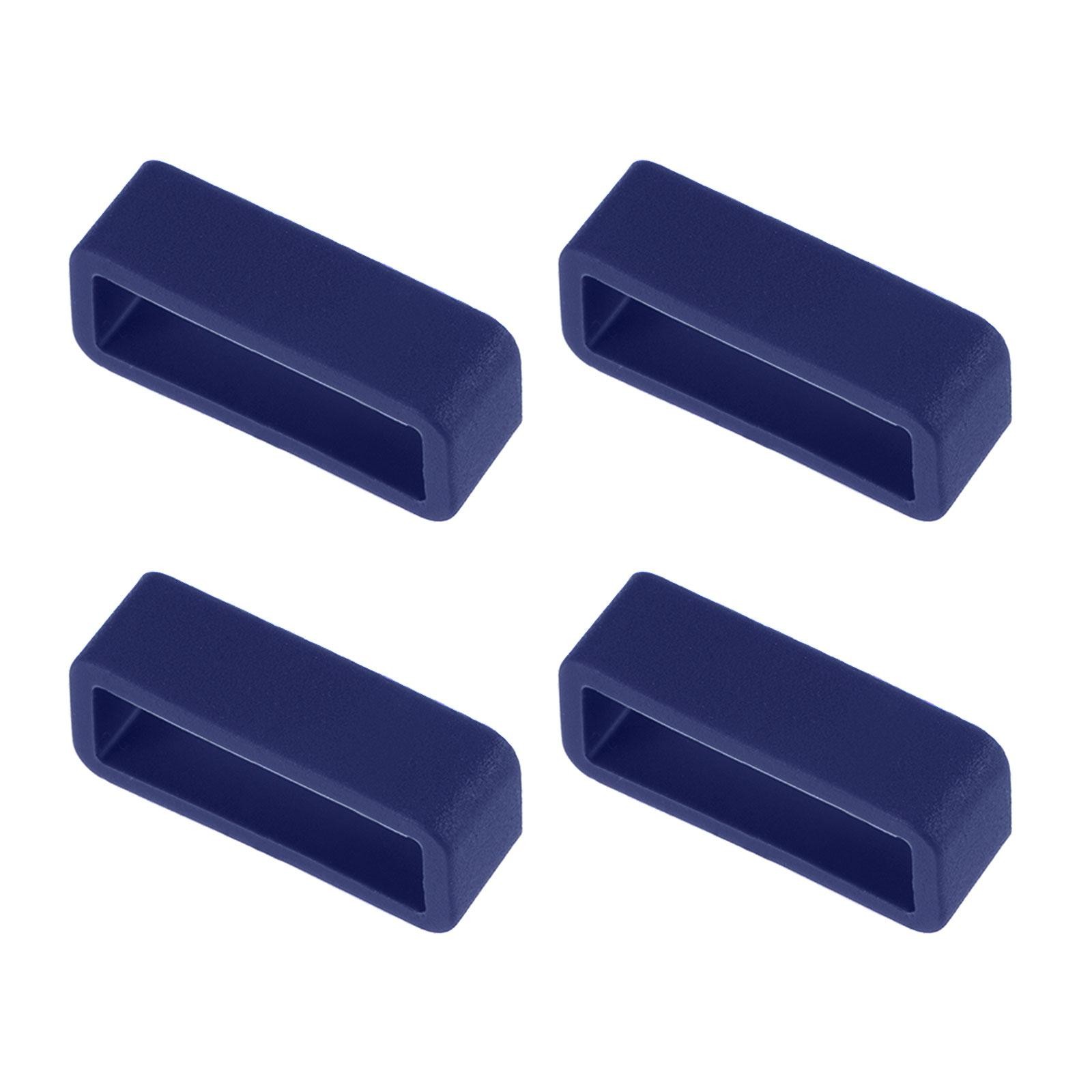 Watch Band Strap Loops Silicone for 19mm Width Watch Band Navy Blue 4 Pcs