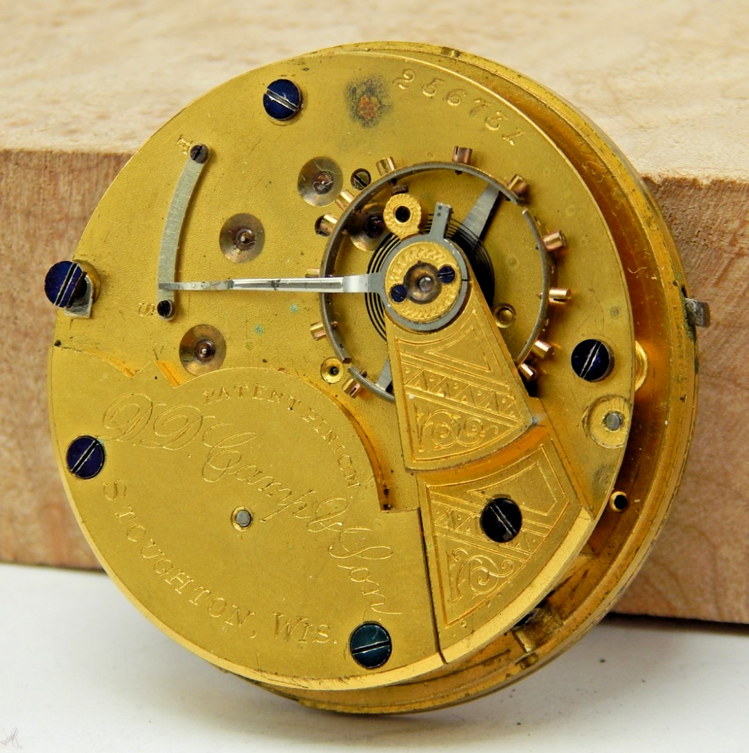 Antique 1883 Hampden No. 56 18s 15 jewel pocket watch movement Railroad Grade