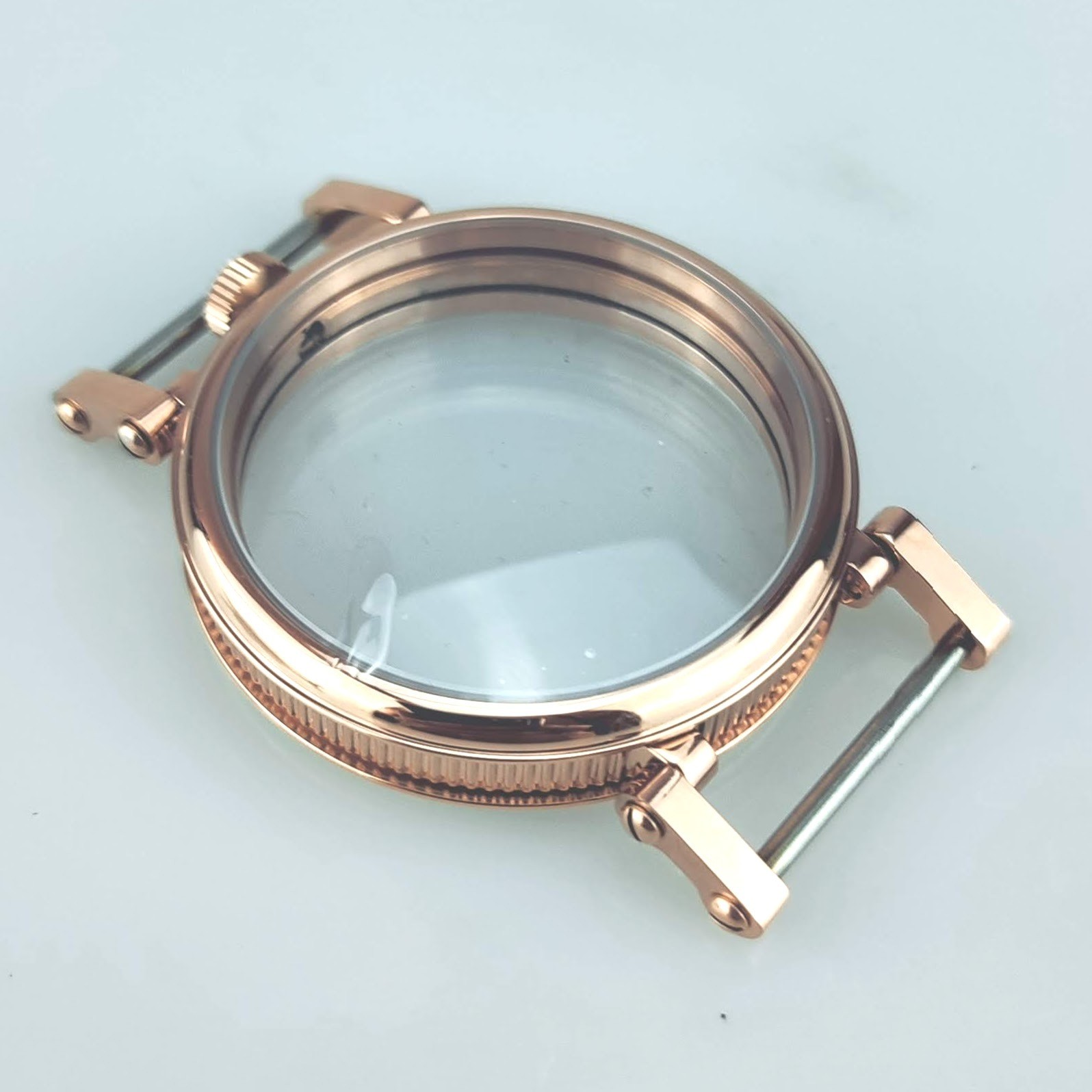 Stainless Steel 45mm Watch Case for DIY Projects. Rose gold color