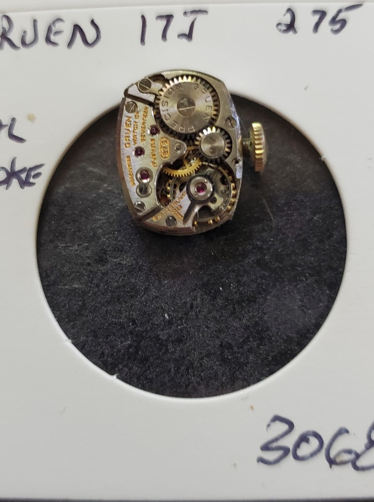 WOMANS GRUEN 17j 275 WRIST WATCH MOVEMENT #3068