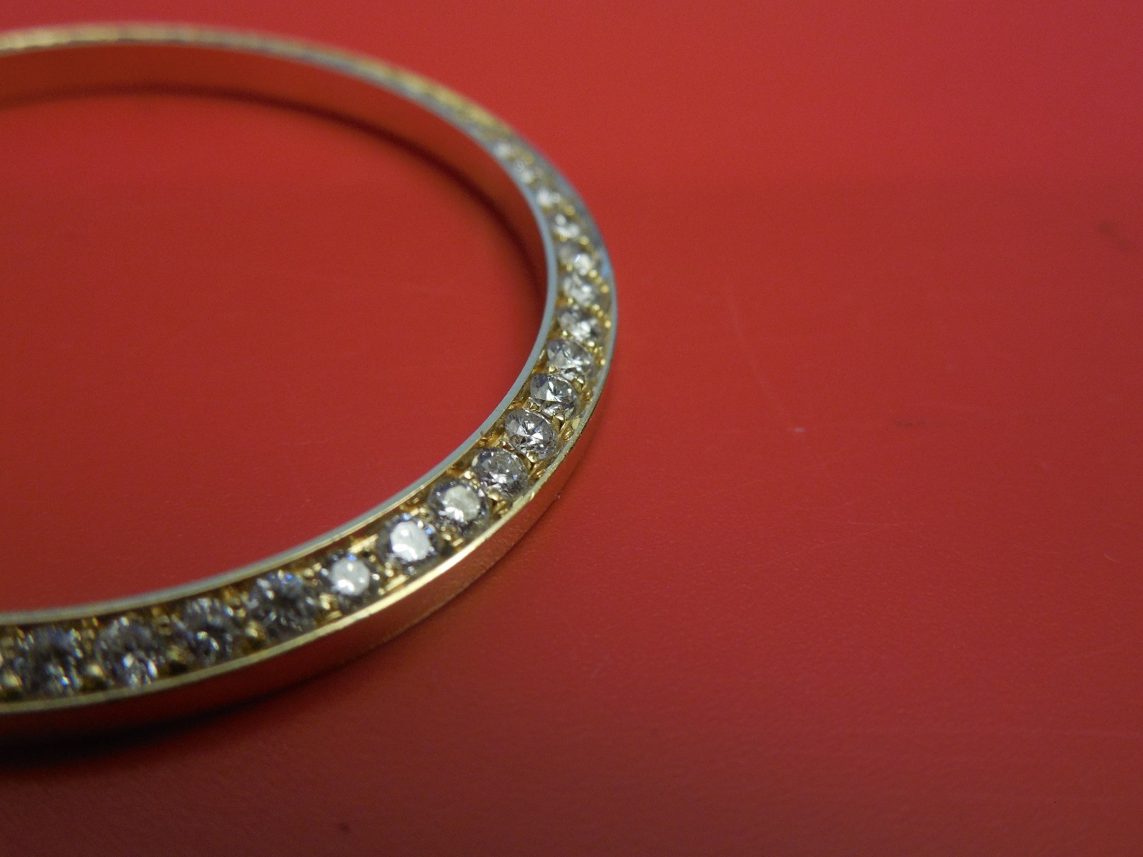 CUSTOM MADE SOLID 18K NATURAL DIAMOND BEZEL FOR 16018 OYSTER PERPETUAL DATEJUST