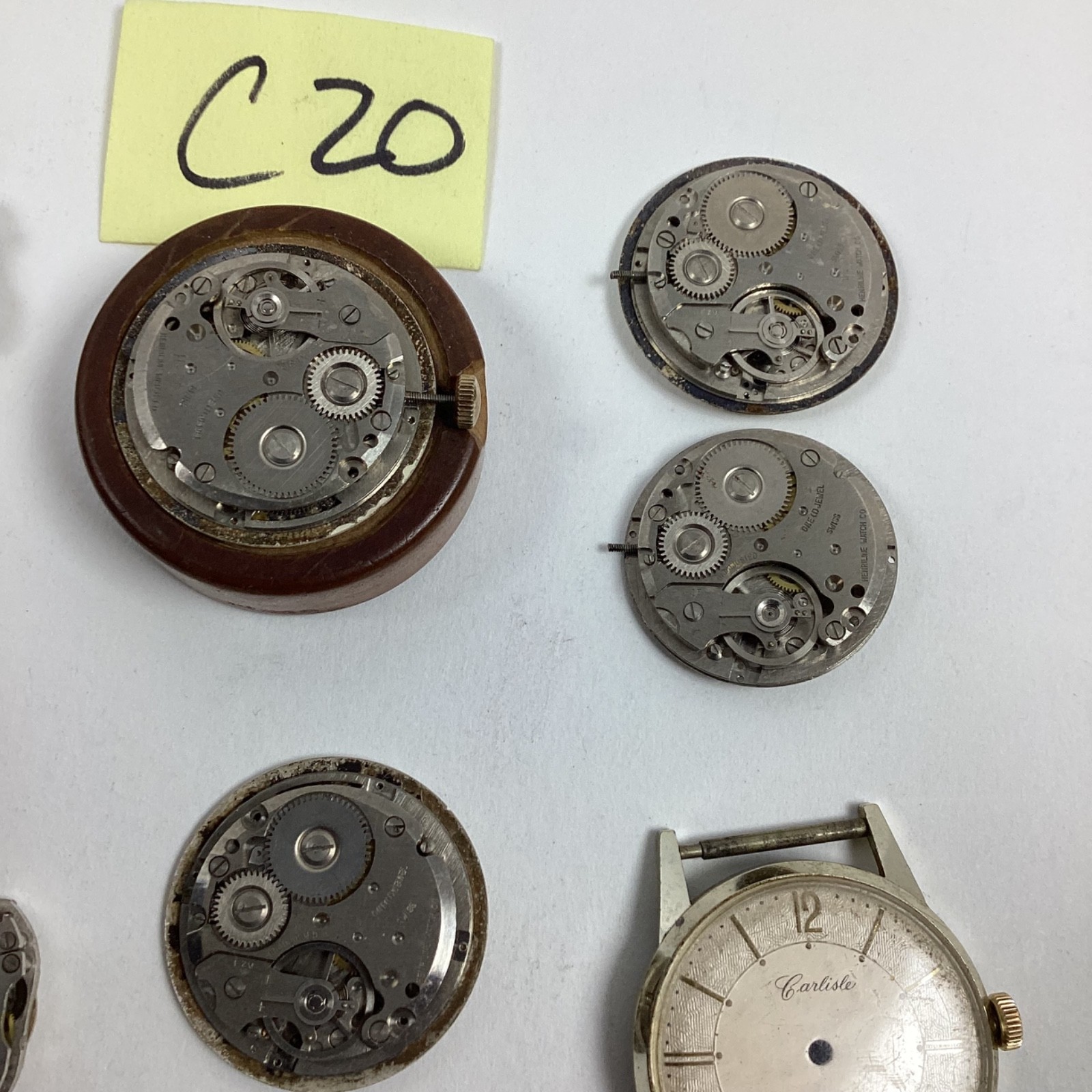 Lot Carlisle Henriline Watch Co Ebosa EB65 Swiss 1 Runs Spare Part Repair READ