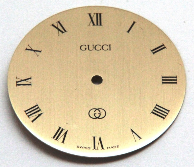 VINTAGE GENUINE GUCCI Watch Dial Gold Tone 25.5mm Diameter Roman Numerals
