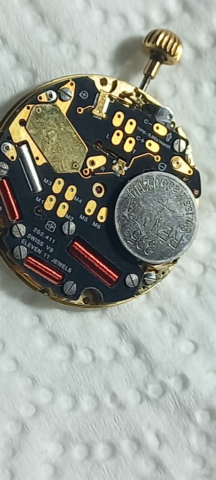 Breitling Eta 252.411 Perpetual Calendar chronometer quartz movement dial hands.